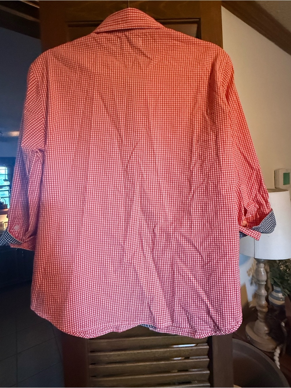 Vintage VTG Duck Head blouse size Medium cotton stretch gingham - Picture 2 of 3